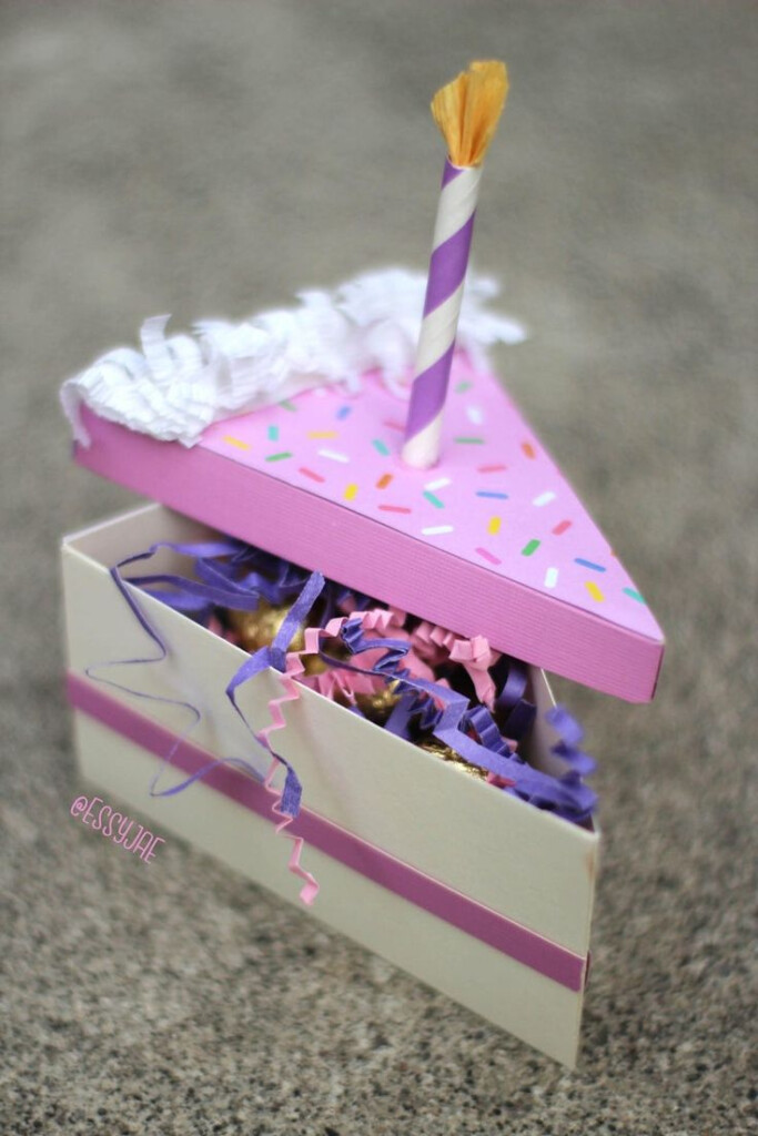 SVG File 3D Birthday Cake Slice Treat Box Gift Box Etsy In 2020 
