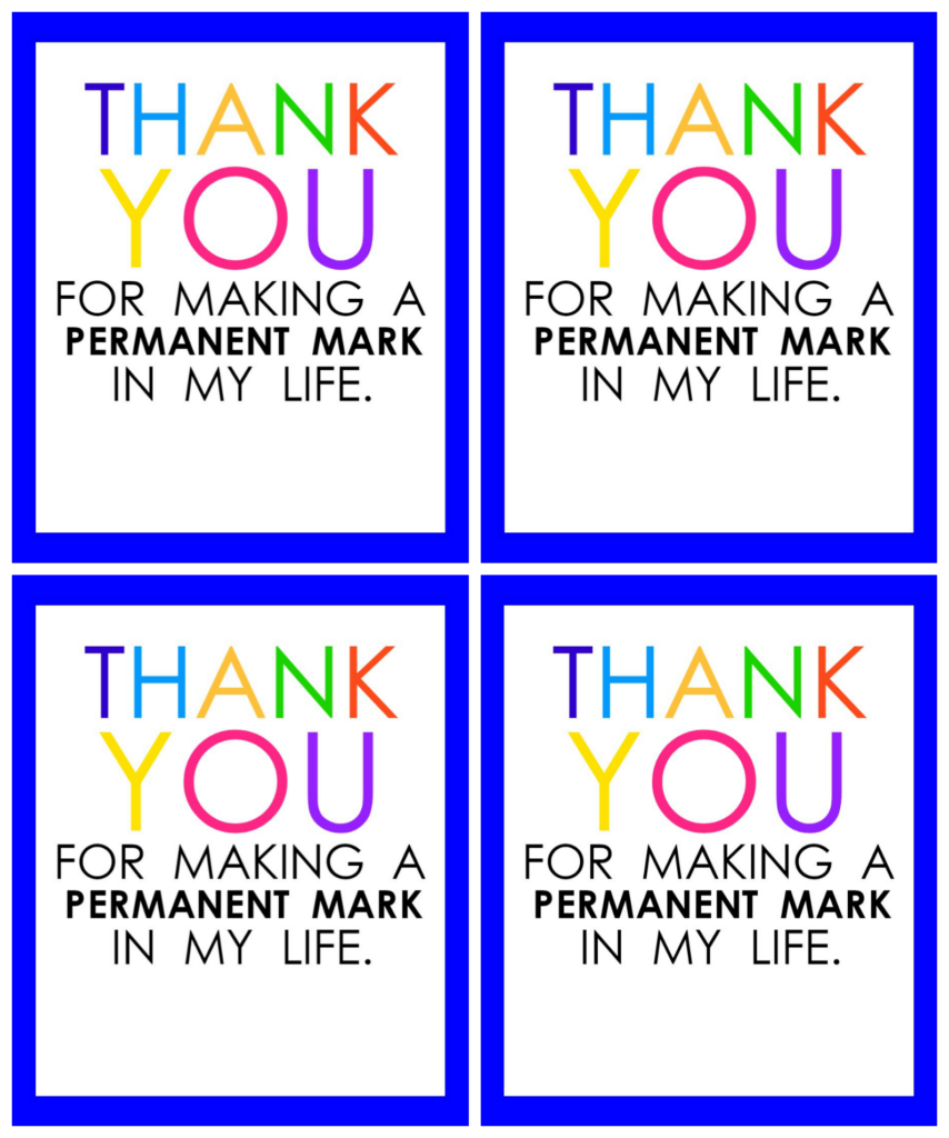 Teacher Appreciation Marker Gift Tag Free Printable 