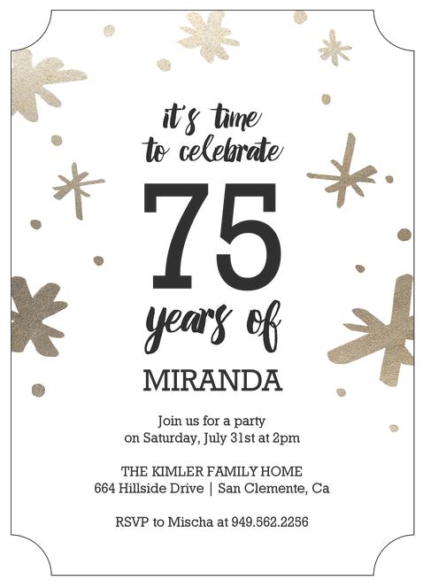 The Best 75th Birthday Invitations And Party Invitation Wording Ideas