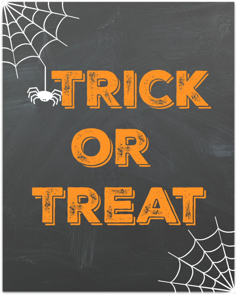 Trick Or Treat Chalkboard Printable Organize And Decorate Everything
