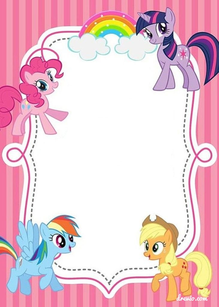 UPDATED Free Printable My Little Pony Birthday Invitations Download