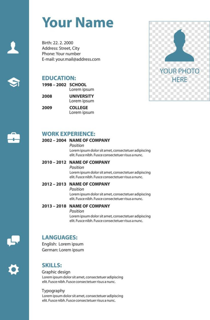 Vector Cv Resume Template Free Printable Resume Free Printable 