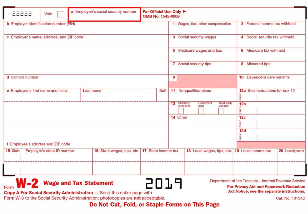W2 Form 2019 Online Print And Download Stubcheck