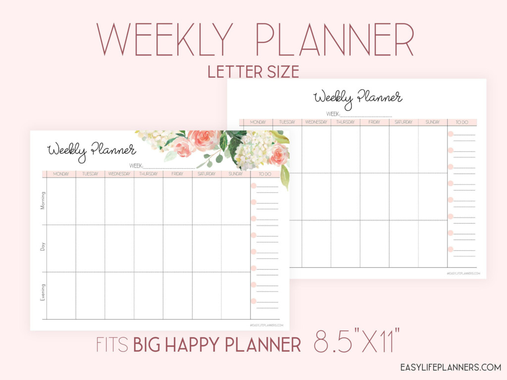 Weekly Planner Pages Big Happy Planner Inserts Weekly Agenda WO1P 