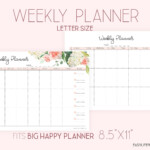 Weekly Planner Pages Big Happy Planner Inserts Weekly Agenda WO1P