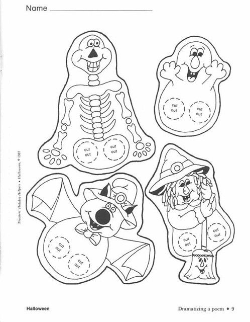 09 Halloween Finger Puppets Finger Puppets Halloween Coloring Puppets