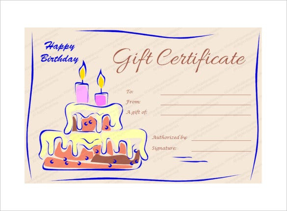 20 Birthday Gift Certificate Templates Free Sample Example Format 
