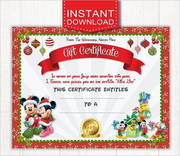 20 Christmas Gift Certificate Templates Free Sample Example Format 