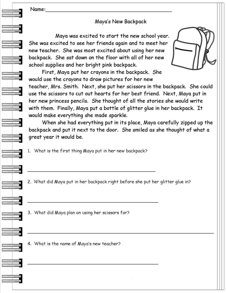 2nd Grade Reading Worksheets Best Coloring Pages For Kids