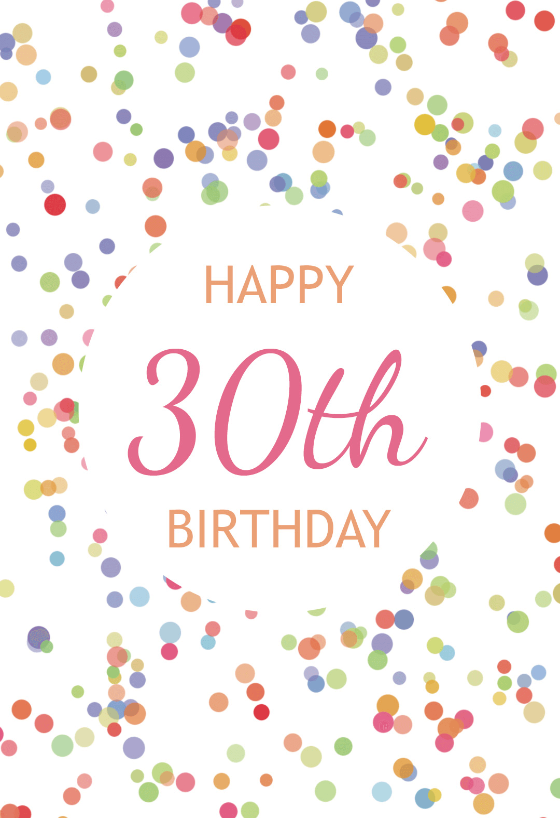 30th Birthday Confetti Free Birthday Card Greetings Island