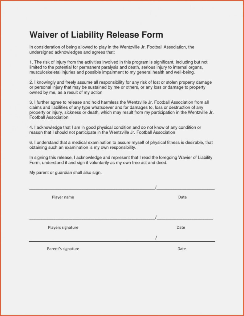 40 Personal Injury Waiver Form Desalas Template