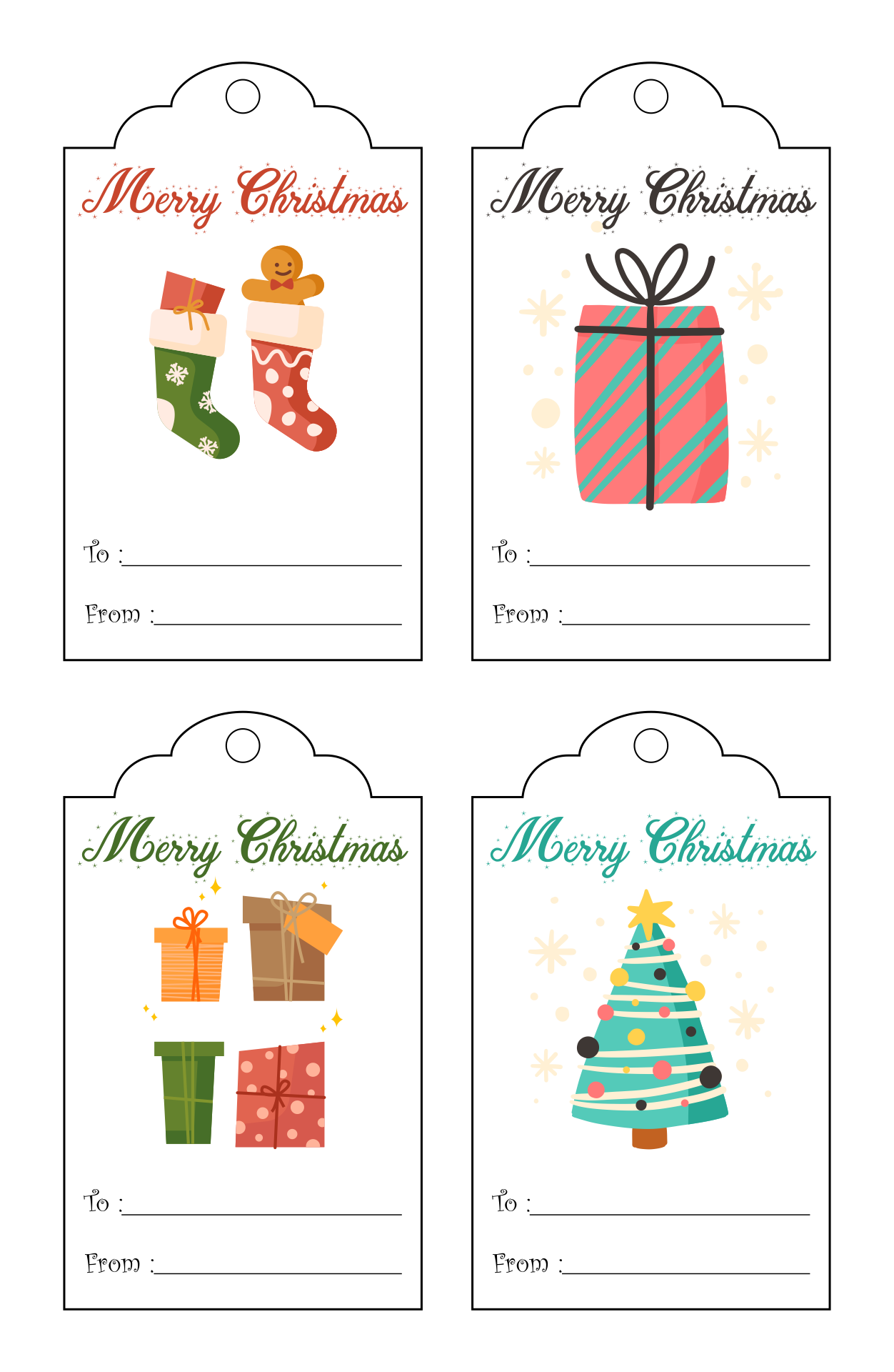 7 Best Blank Christmas Gift Tag Sticker Printable Printablee
