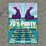 70 s Party Invitations Printable 1970s Theme By NiftyPrintables