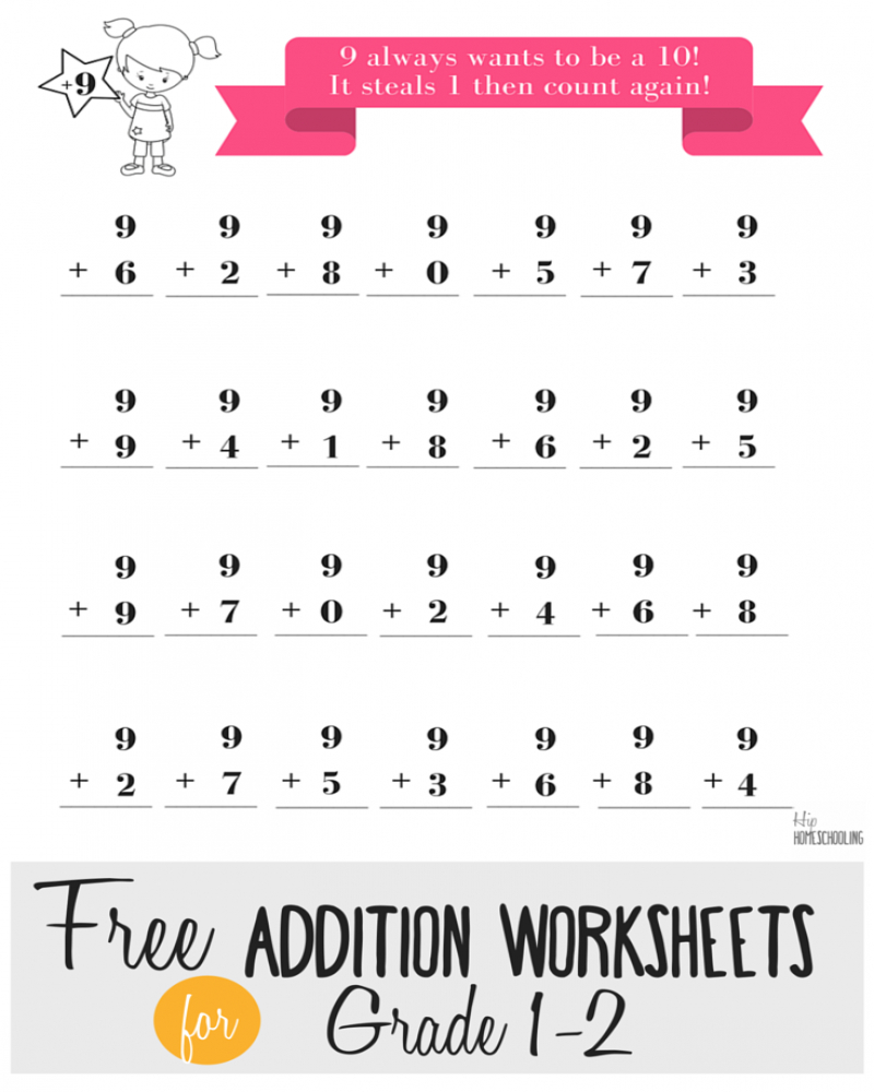 Addition Worksheet First Grade Math Worksheets Printable