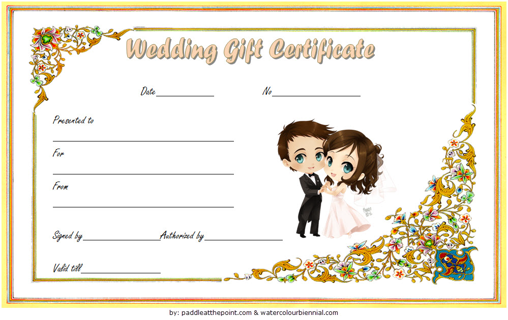 Adorable FREE Wedding Gift Certificate Template Word In 2021 