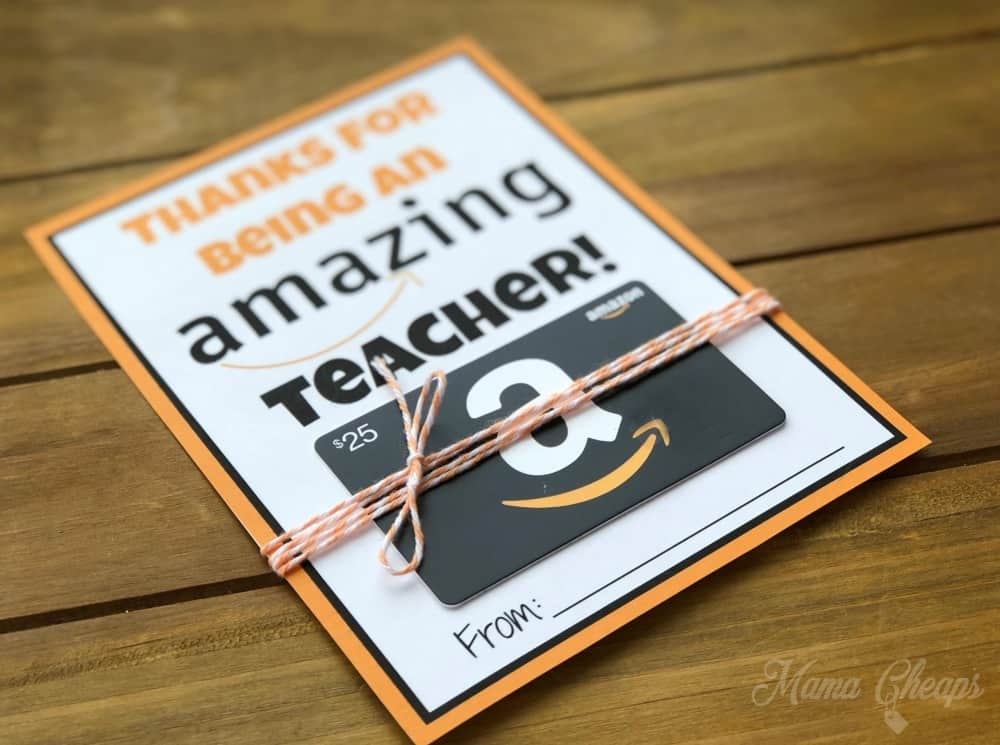 Amazon Gift Card Teacher Gift Printable Card Holder Mama Cheaps 