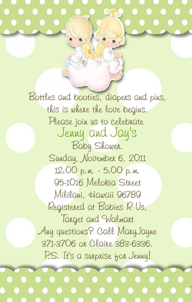 Free Printable Precious Moments Baby Shower Invitations