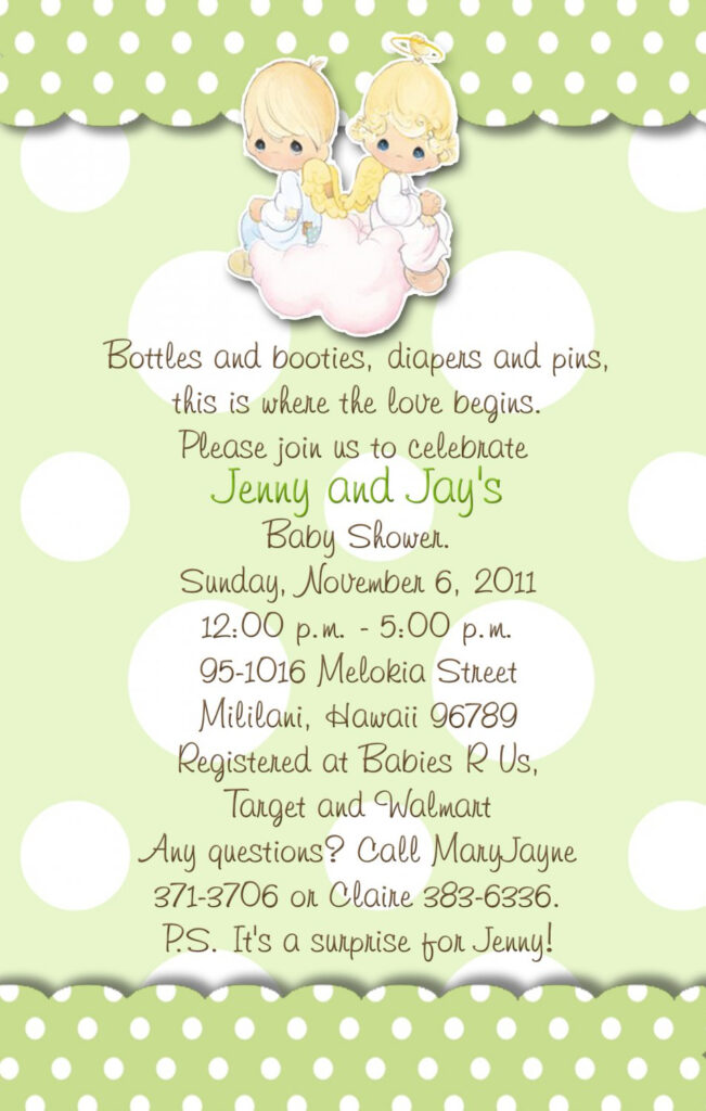 Free Printable Precious Moments Baby Shower Invitations 