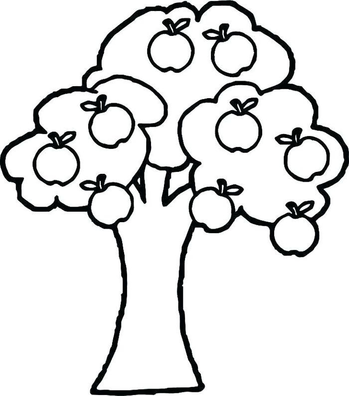 Apple Tree Simple Coloring Pages For Kids Apple Coloring Pages Tree 