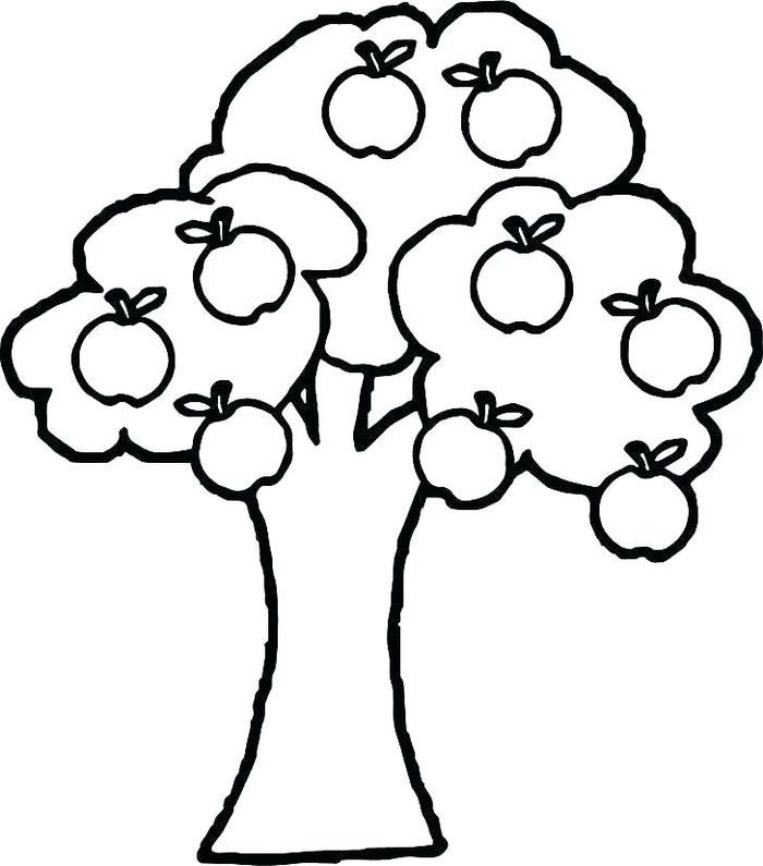 Apple Tree Simple Coloring Pages For Kids Apple Coloring Pages Tree