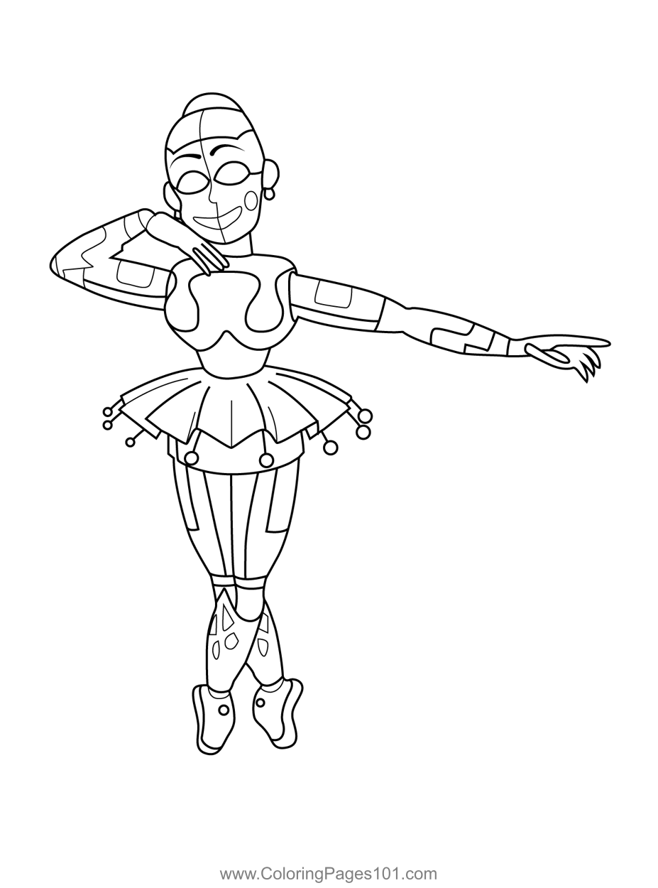 Ballora FNAF Coloring Page For Kids Free Five Nights At Freddy s 