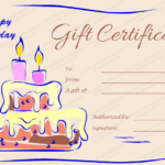 Birthday Gift Certificate Candles And Cake Doc Formats Gift