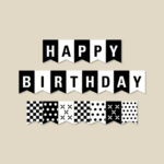 Black And White Birthday Banner Birthday Party Decorations Etsy In
