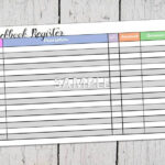 Checkbook Register Mini Happy Planner Printable Insert Etsy Mini