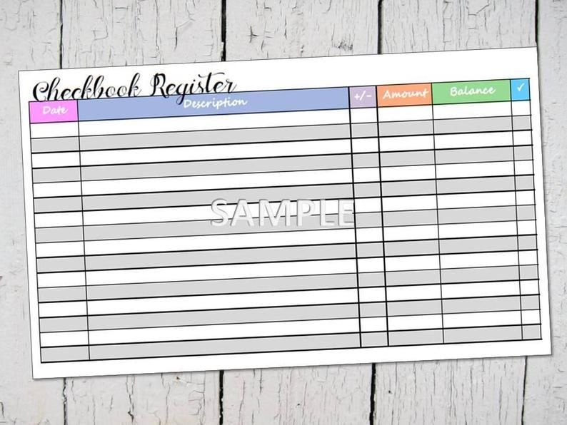 Checkbook Register Mini Happy Planner Printable Insert Etsy Mini 