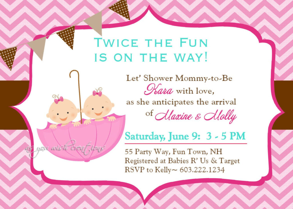 Choose The Best Twin Baby Shower Invitation Ideas FREE Printable Baby 