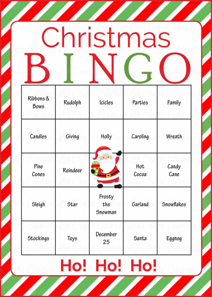 Christmas Bingo Cards Printable Download Prefilled Christmas 