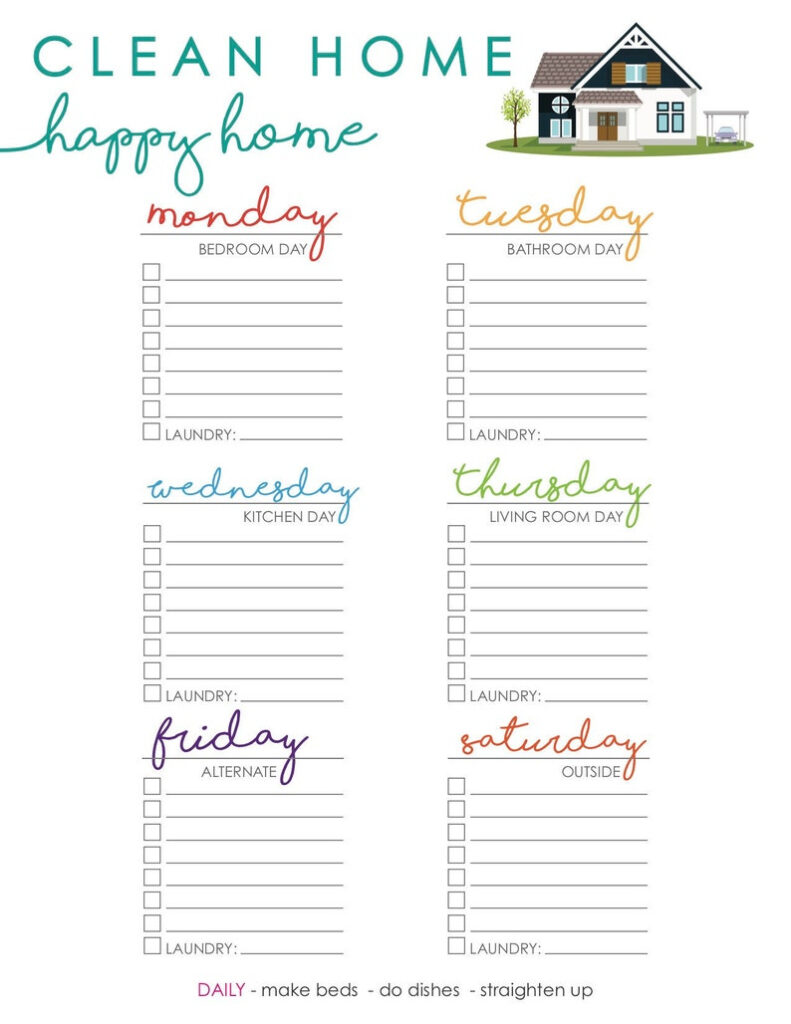 Clean Home Happy Home Cleaning Schedule BLANKS Etsy