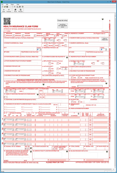 CMS 1500 Health Claim Form Software 79