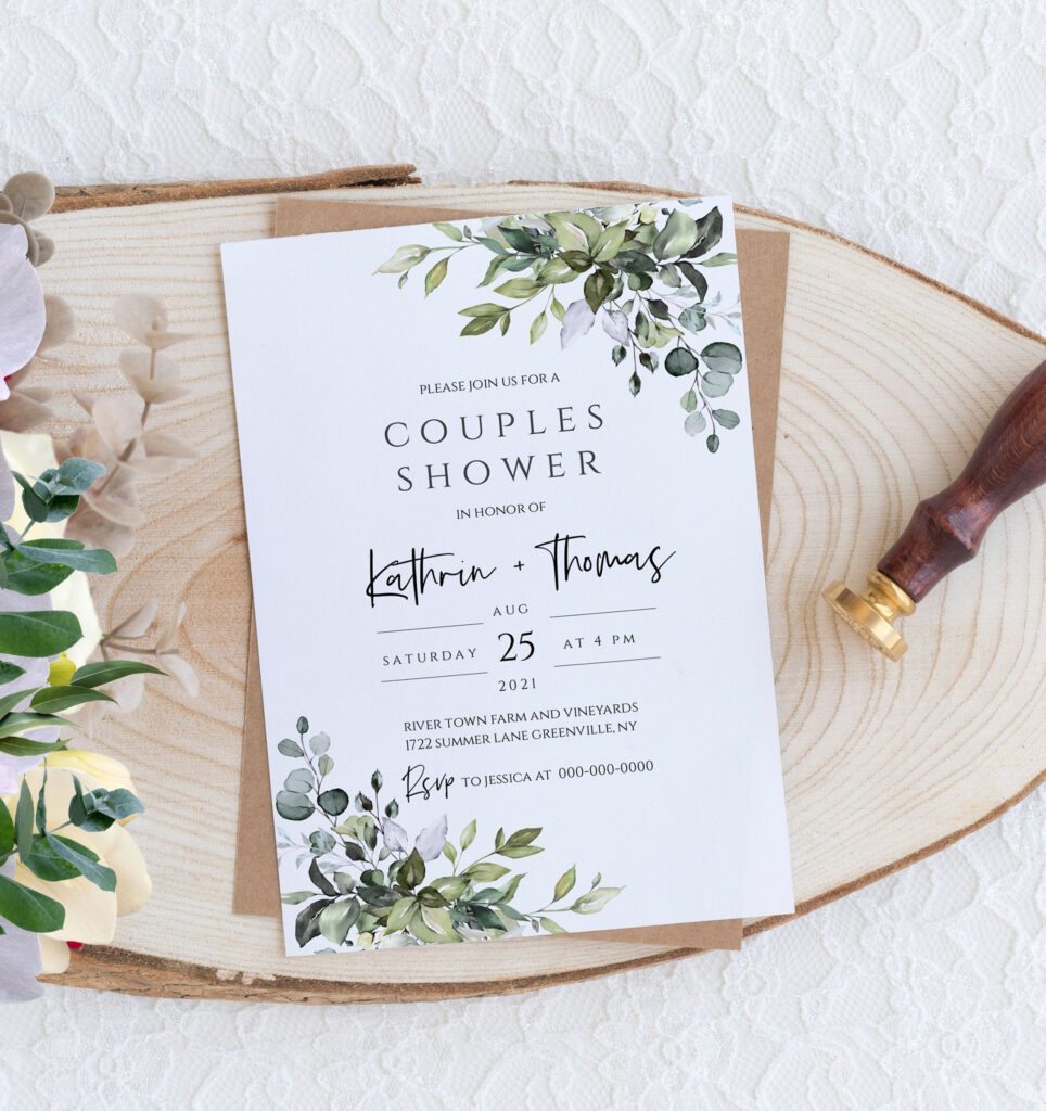 Couples Shower Invitation Template Printable Wedding Shower Invite 