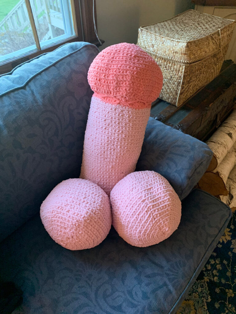Crochet Pecker Pillow Etsy