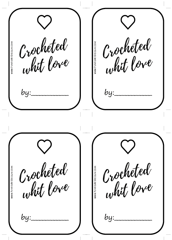 Crocheted Whit Love By Free Printable Tags For Handmade Crochet