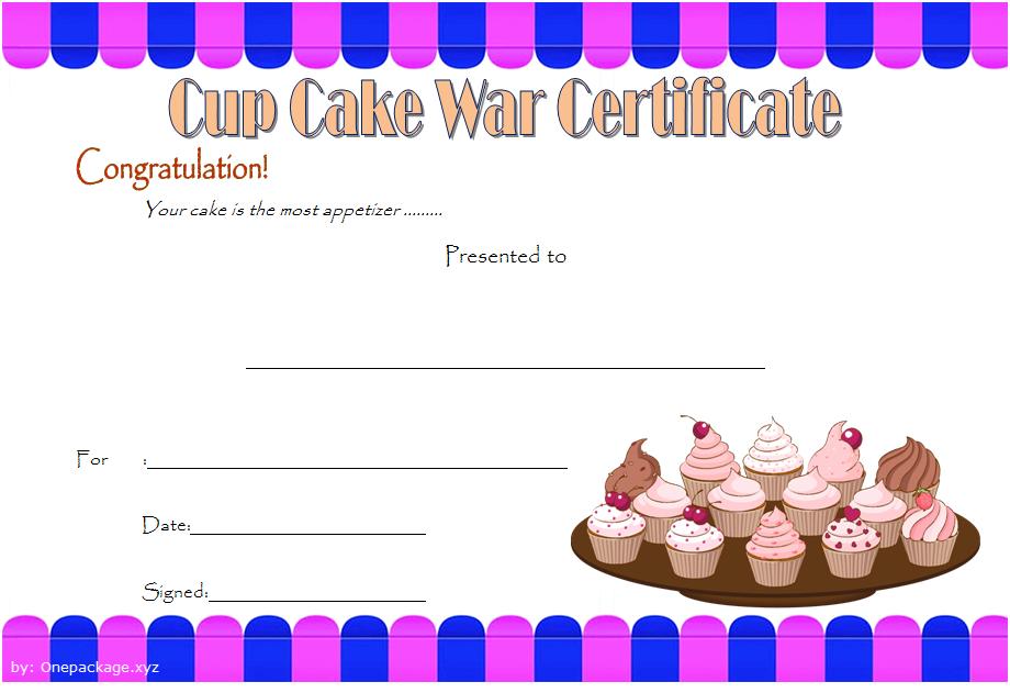 Cupcake Wars Certificate FREE Printable 2 Templates Printable Free 