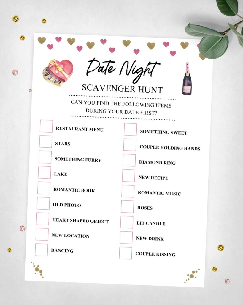Date Night Scavenger Hunt Couple s Night Game Instant Etsy