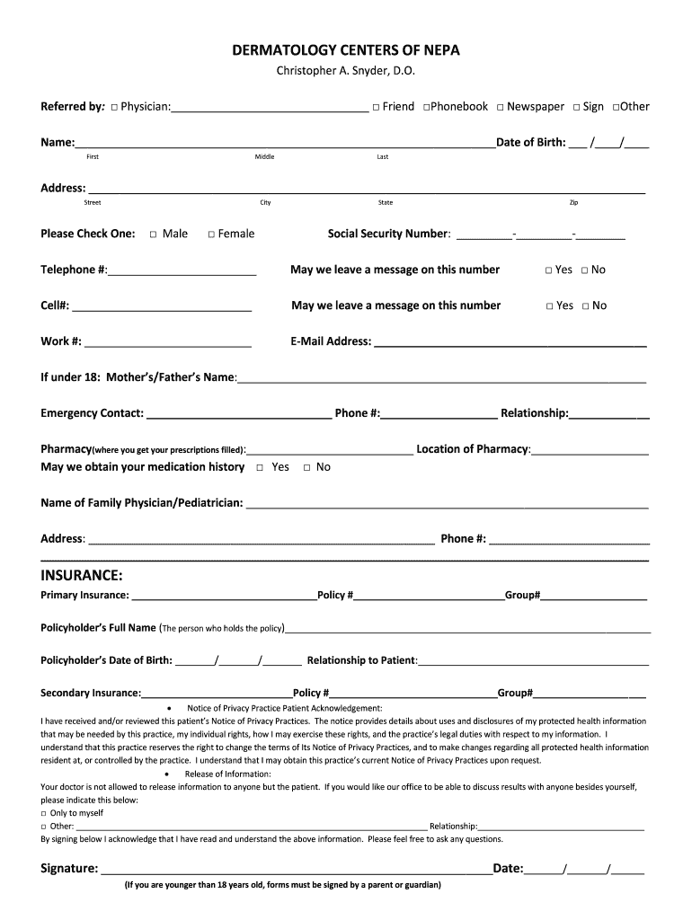 Demographic Form Fill Online Printable Fillable Blank PdfFiller