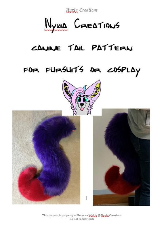 DIGITAL PATTERN Fursuit Cosplay Canine Tail Digital Etsy 