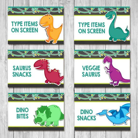 Dinosaur Food Tent Labels Dinosaur Birthday Buffet Tent Etsy In 2021 