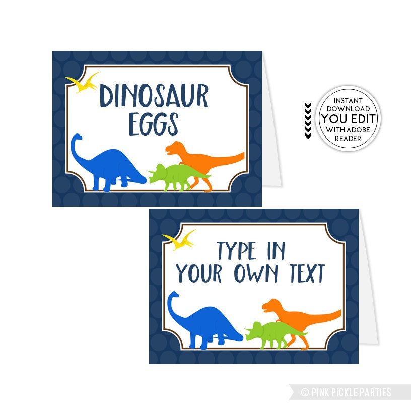 Dinosaur Tent Cards Buffet Labels Buffet Signs Food Tent