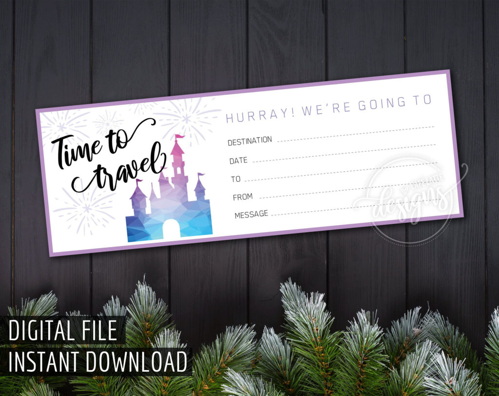 DISNEY GIFT Certificate Printable Valentine s Gift Etsy Printable 