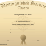 Distinguished Service Award Certificate Template Download Printable PDF