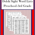 Dolch Sight Word Lists Preschool 3rd Grade FREE Printables In 2020