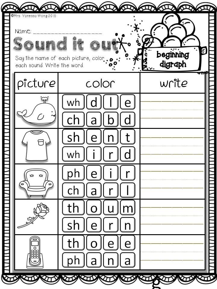 Download Free Printables At Preview Sound It Out beginning Digraph 