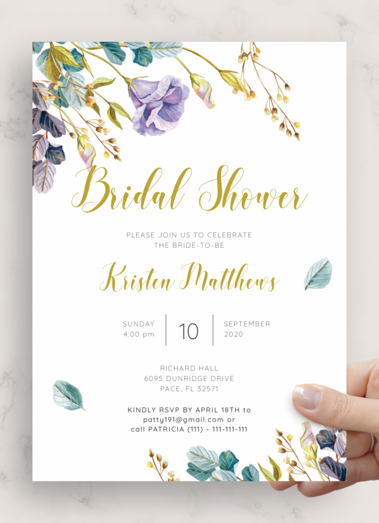 Download Printable Rustic Bloom Bridal Shower Invitation PDF