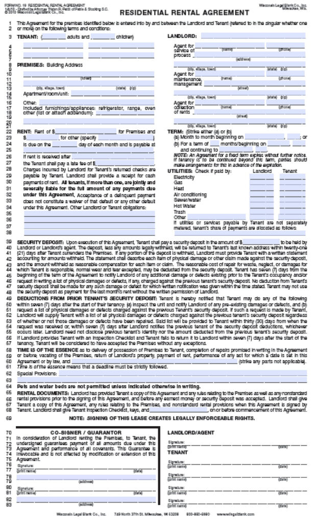 Download Wisconsin Rental Lease Agreement Forms And Templates WikiDownload