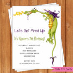 Dragon Invitation Kids Birthday Printable Editable Digital PDF File