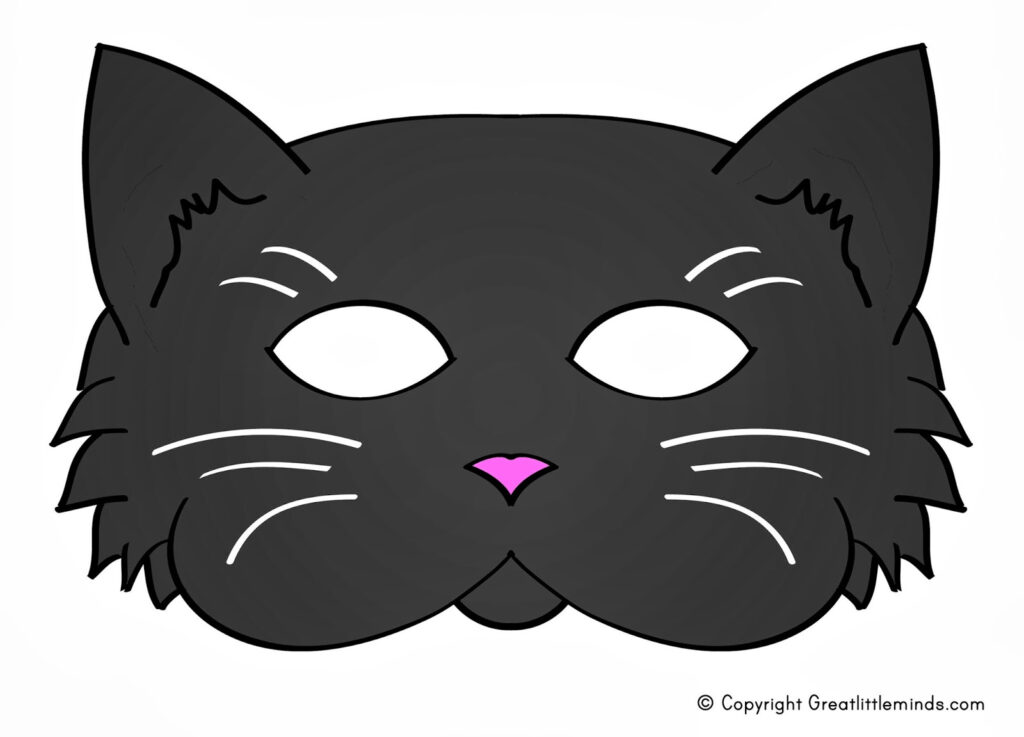 Early Play Templates 5 Printable Halloween Cat Masks To Make
